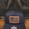 Adult American Flag Patch Snapback Hat - Richardson Trucker Hat