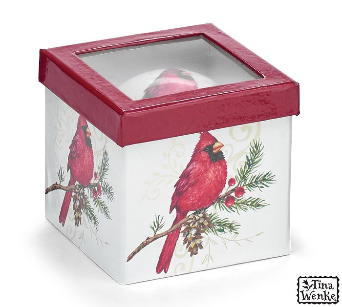 Christmas Cardinal Holiday Hope ornament by Burton+Burton, 4-inch decorative ornament with gift box for festive decor.