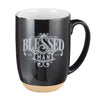 Christian Art Gifts ceramic mug with "Blessed Man" design, 15 fl oz drinkware featuring a durable ceramic finish.