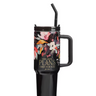 Christian Art Gifts Floral The Plans 40 oz stainless steel travel tumbler with scripture design, ideal for hot and cold beverages.