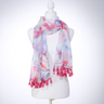 Pink floral Christian Art Gifts women's scarf in a gift box, featuring vibrant floral patterns and soft fabric for stylish accessories.