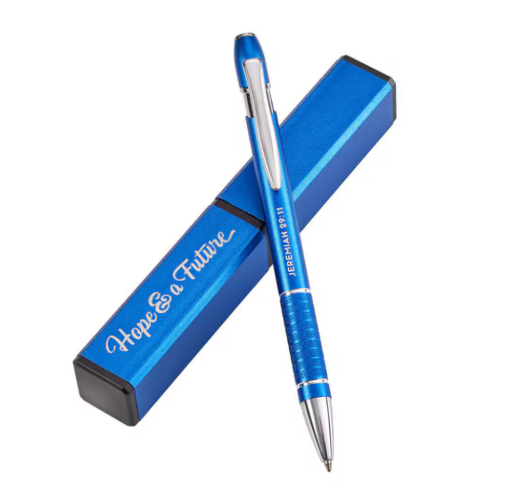 Christian Art Gifts Hope & Future Gift Pen, a stylish writing instrument with inspirational design for gifts or personal use.