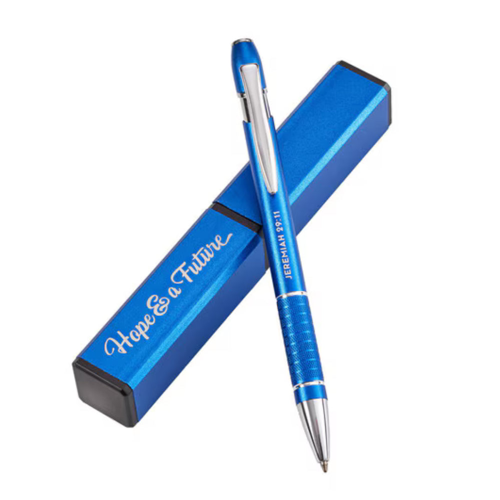Christian Art Gifts Hope & Future Gift Pen, a stylish writing instrument with inspirational design for gifts or personal use.
