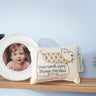 Primitives by Kathy puppy tooth fairy pillow made of embroidered cotton-linen, a charming keepsake baby gift with adorable puppy design.