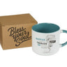 Funny 15 oz Christian Art Gifts coffee mug with humorous tornado in a trailer park design, perfect for drinkware collection.