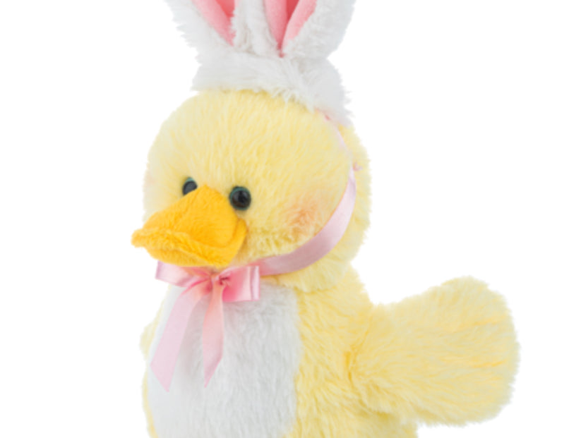 GANZ plush Waddlehopper Duck toy with bunny ears, soft and cuddly stuffed animal for children.