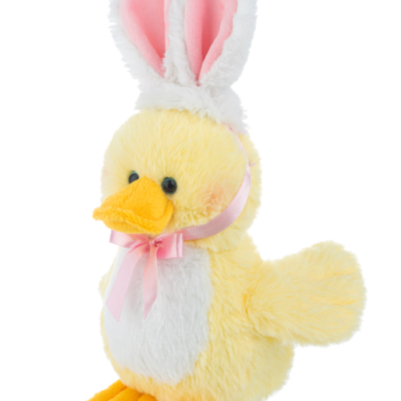GANZ plush Waddlehopper Duck toy with bunny ears, soft and cuddly stuffed animal for children.