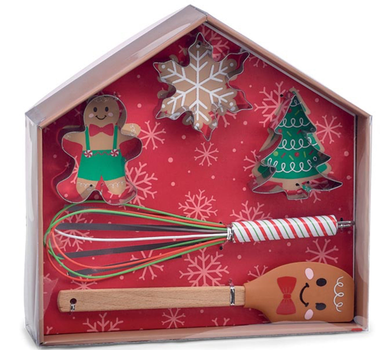 Burton+Burton gingerbread bakeware gift set with festive cookie cutters and baking accessories for Christmas baking.