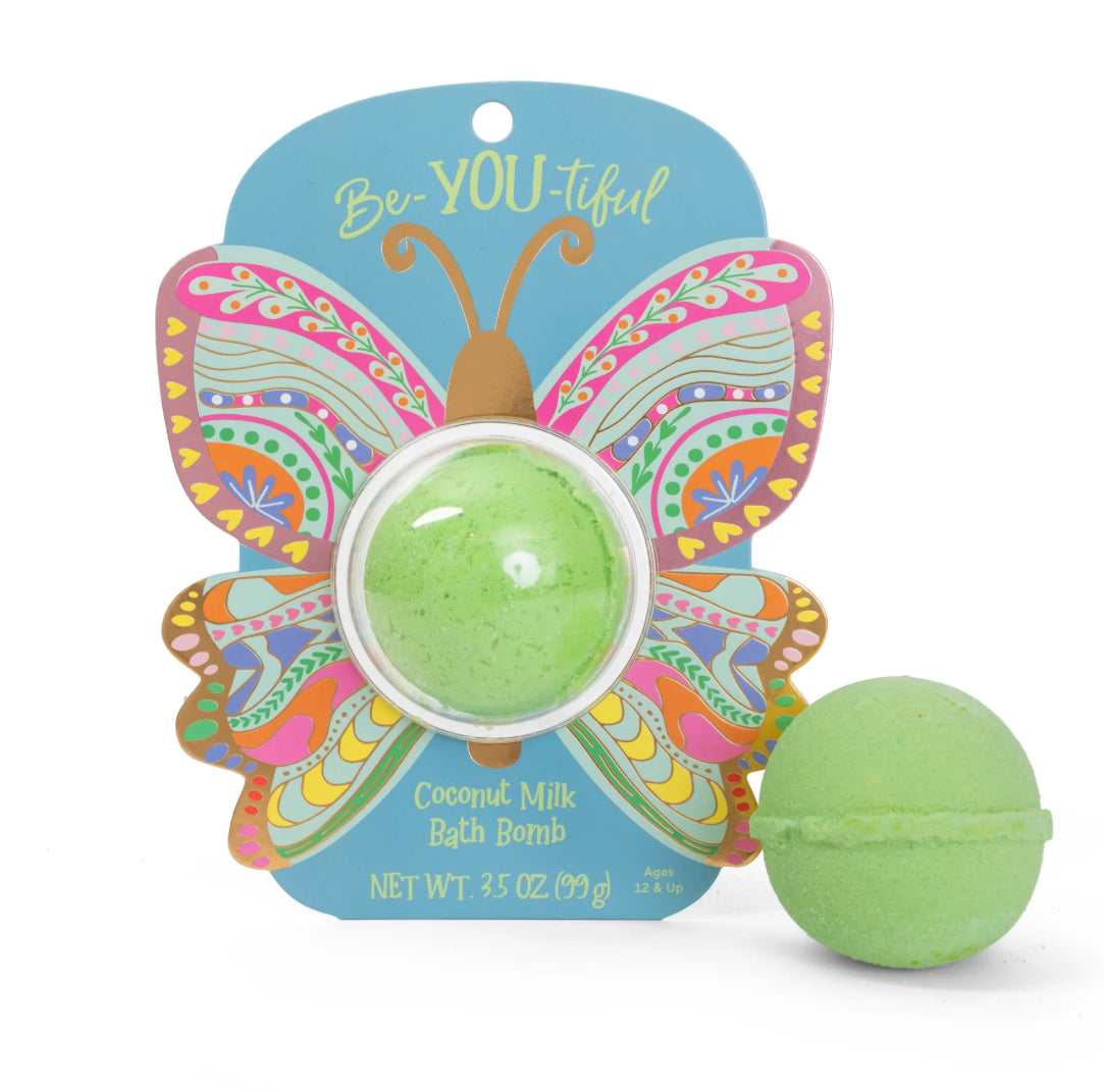 Colorful scented bath bombs for ages 12+ by Bless Your Heart Gifts, shown in a relaxing spa setting.