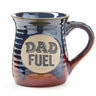 Hand-painted porcelain Dad Fuel coffee mug by Burton+Burton, 14 oz drinkware with detailed design and vibrant colors.