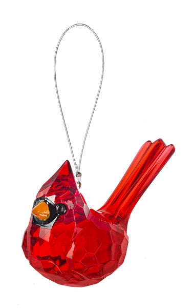GANZ elegant acrylic cardinal ornament, a Christmas memorial keepsake with detailed red bird design for holiday decor.