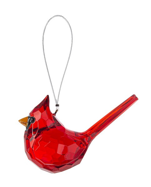 Elegant acrylic cardinal Christmas ornament by GANZ, memorial keepsake, featuring a detailed red cardinal design for holiday decor.