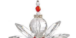 Double-sided GANZ angel holding a cardinal Christmas ornament, 4.5 inches tall, festive holiday decor with detailed angel and bird design.